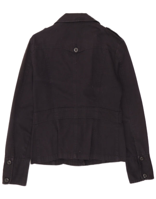 Jachetă militară WAREHOUSE pentru femei UK 12, bumbac mediu negru