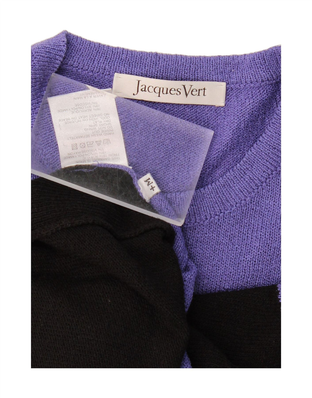 JAQUES VERT Womens Plus Size Crew Neck Jumper Sweater UK 14 Medium Purple Vintage Jaques Vert and Second-Hand Jaques Vert from Messina Hembry 