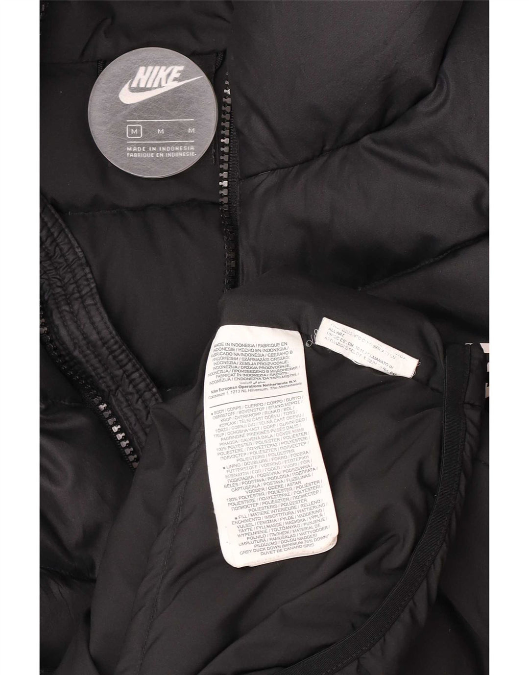 Jachetă căptușită cu glugă Nike pentru bărbați UK 38 Poliester mediu negru