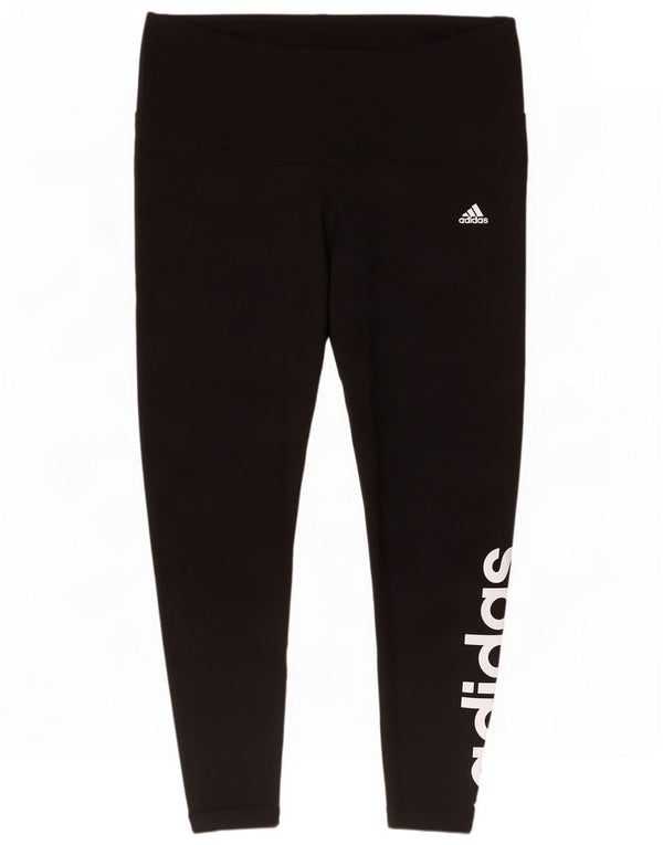 Leggings grafic pentru femei Adidas UK 24/26 2XL Bumbac negru