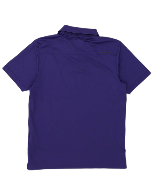 Tricou polo Under Armour Heat Gear pentru bărbați, poliester albastru mediu