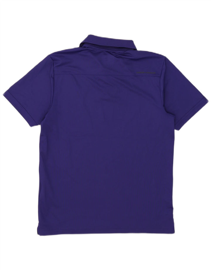 Tricou polo Under Armour Heat Gear pentru bărbați, poliester albastru mediu