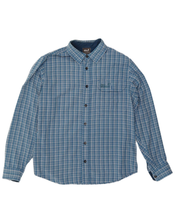 Cămașă de flanel pentru bărbați Jack Wolfskin UK 36/38 Medium Blue Check