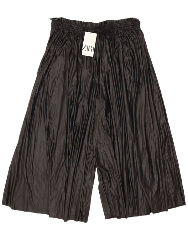 Pantaloni pantaloni Capri pentru femei din piele artificială Zara XL W36 L22 Negru