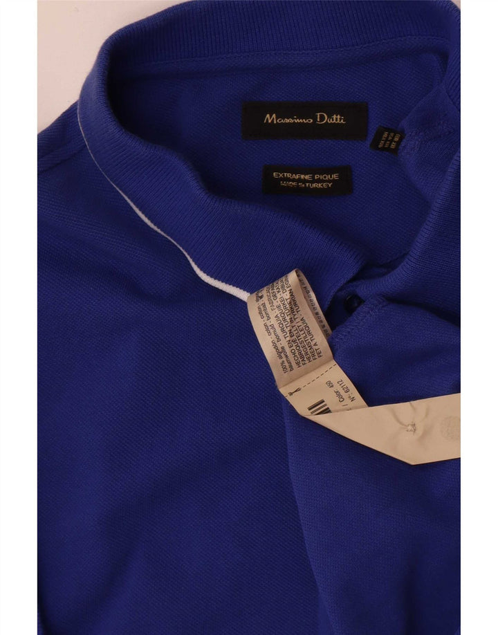 Tricou polo Massimo Dutti pentru bărbați, bumbac albastru 2XL