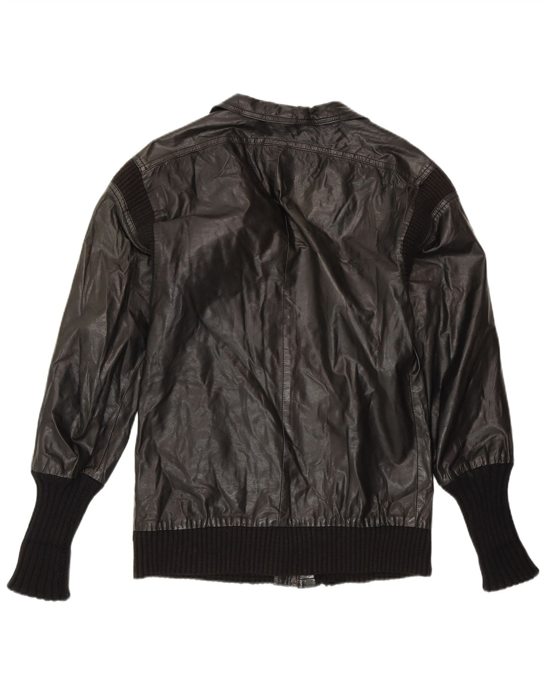 Jachetă de piele VINTAGE pentru femei UK 14 Medium Black Leather