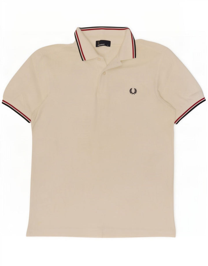 Cămașă polo Fred Perry pentru bărbați, bumbac alb mediu