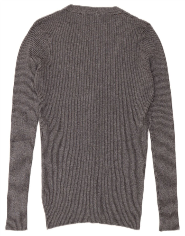 Pulover cardigan pentru bărbați Zara, gri mediu, viscoză