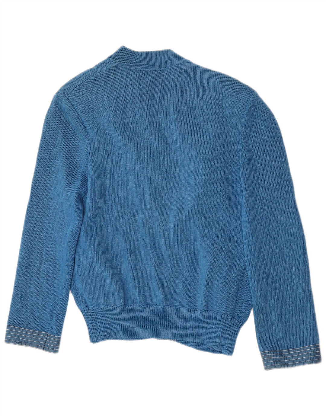 Pulover Cardigan Vintage pentru Damă IT 44 Lână Albastru Mediu
