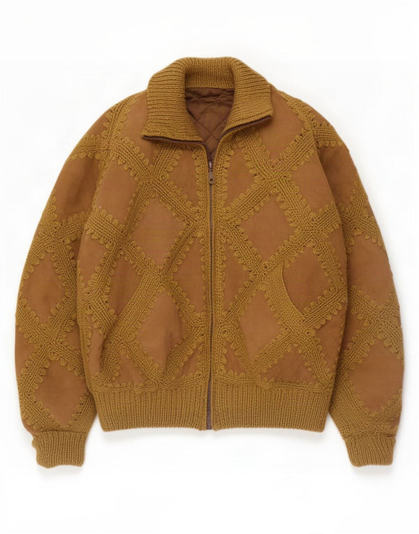 Bomber vintage pentru femei de piele intoarsa UK 18 XL maro