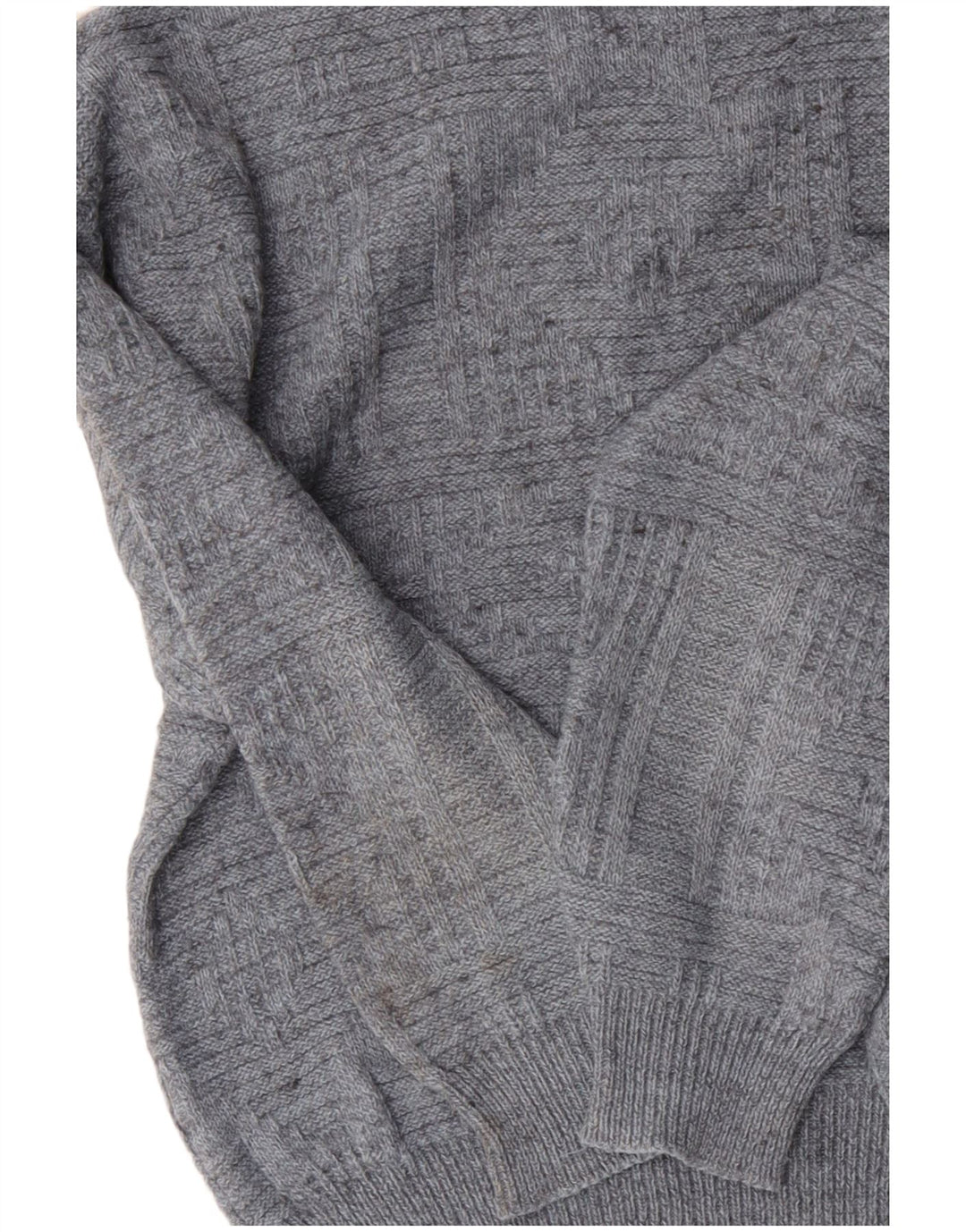 VINTAGE Pulover pentru bărbați cu gâtul turnat mare, gri acrilic