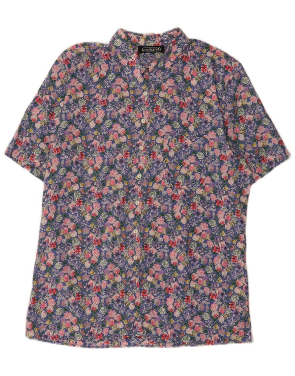 Cămașă cu mânecă scurtă pentru femei Cacharel UK 12 Medium Multicolor Floral