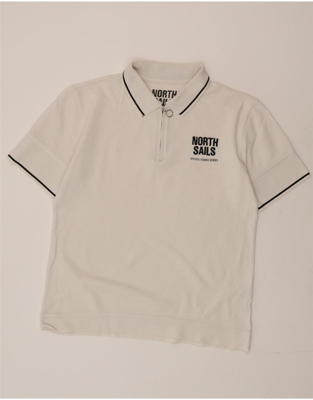 NORTH SAILS Tricou polo grafic XL bumbac alb pentru bărbați