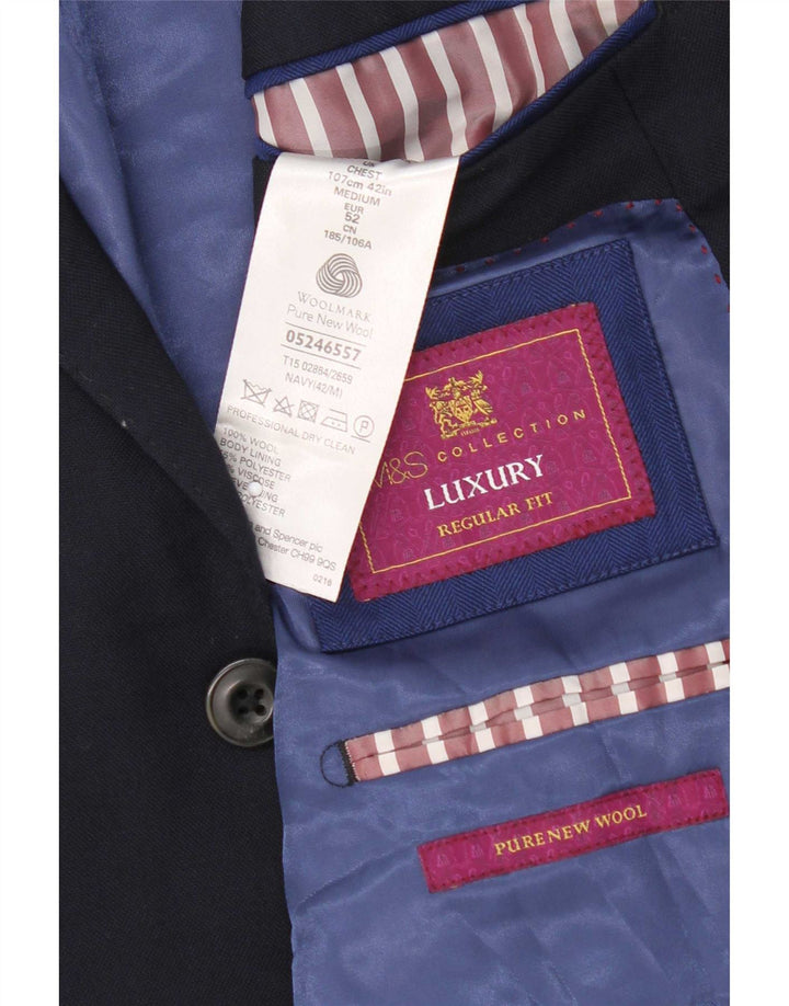 Jachetă pentru bărbați Marks & Spencer, cu 2 nasturi, UK 42, mare, bleumarin