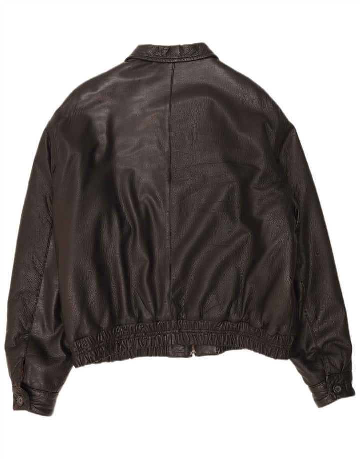 Geacă de piele vintage pentru bărbați IT 56 3XL neagră