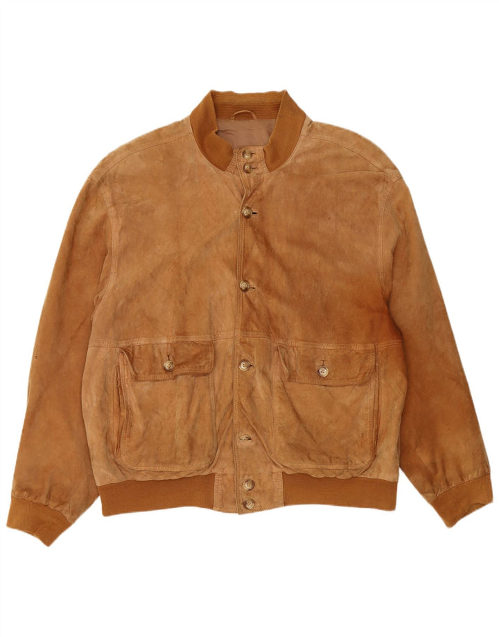 Bomber vintage pentru bărbați din piele intoarsa UK 42 XL maro