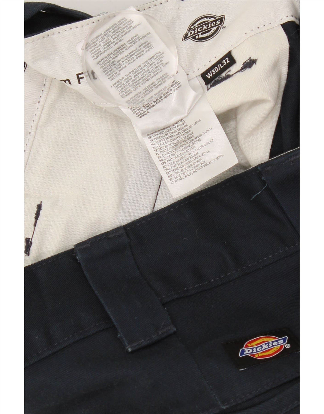DICKIES Pantaloni chino slim pentru bărbați L30 L26 poliester bleumarin