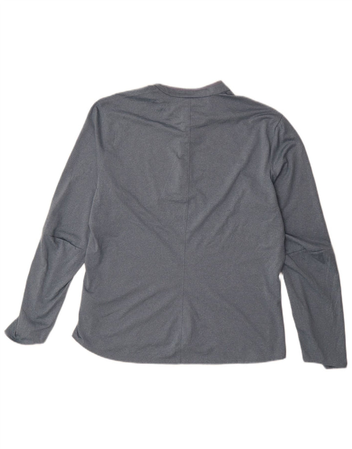 Adidas Climalite Femei Zip Neck Pullover Trening Top UK 20/22 XL Gri