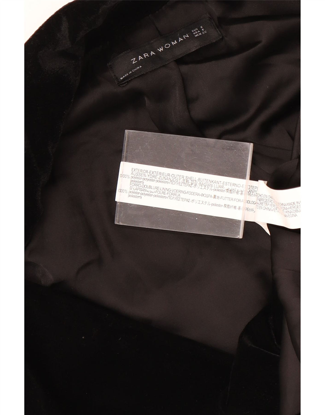 Jachetă pentru femei Zara în velur la două piese, UK 10, neagră