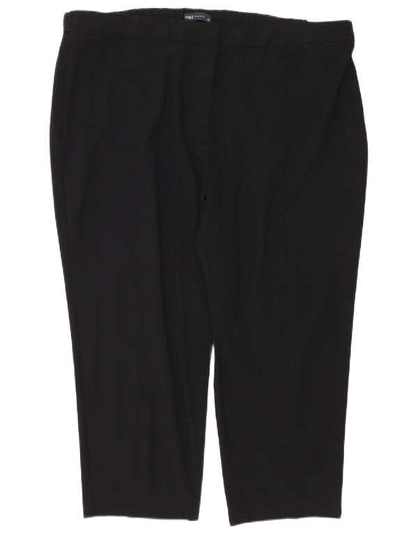 Pantaloni Capri cu talie înaltă pentru femei Marks & Spencer UK 24 4XL W48 L25 Negru