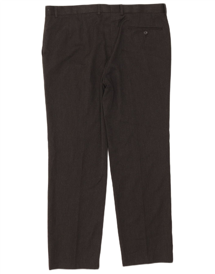 Pantaloni de costum pentru bărbați Marks & Spencer, cu ajustare normală, L38 L31, poliester gri