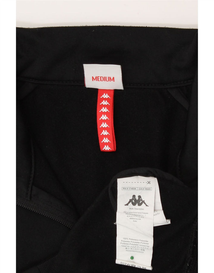 Jachetă de trening grafică pentru bărbați Kappa, negru mediu, poliester bloc de culoare