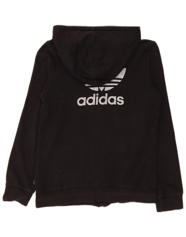 Pulover Adidas Graphic Zip pentru femei UK 12 Bumbac mediu negru