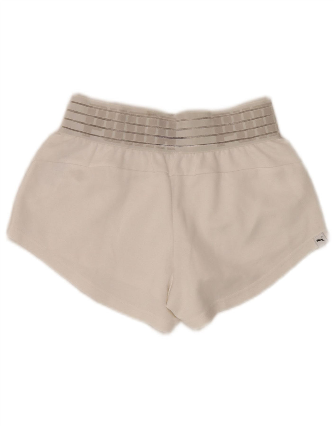 Pantaloni scurti sport grafic Puma pentru femei UK 8 Small White Poliester