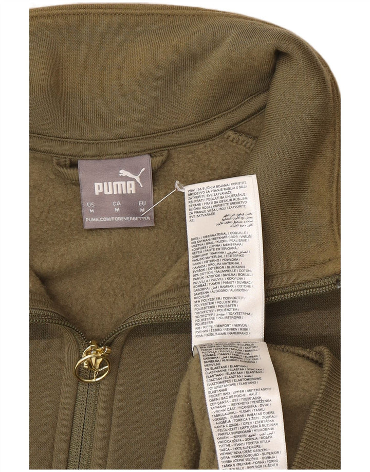 Jachetă de trening pentru bărbați Puma, bumbac color block, kaki mediu