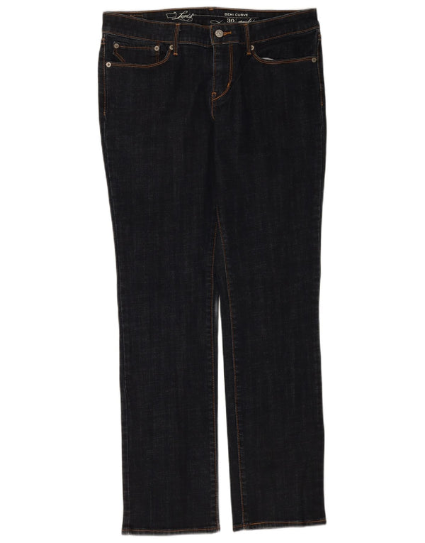 Blugi drepti Levi's Demi Curve pentru femei W30 L32 Bumbac bleumarin