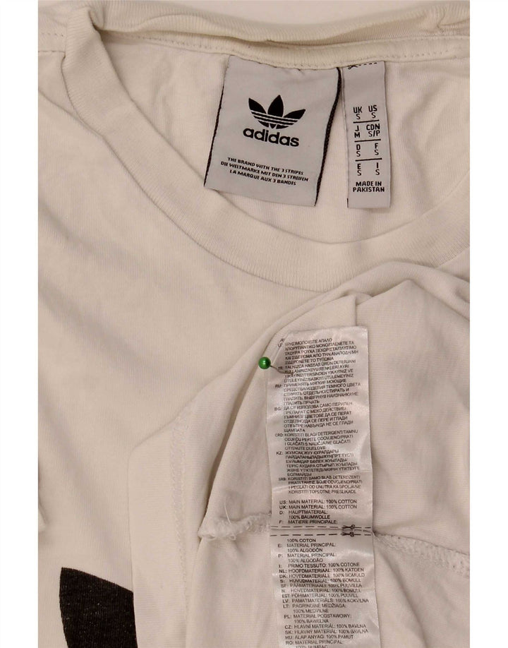 Tricou grafic pentru bărbați Adidas Top mic, alb, bumbac