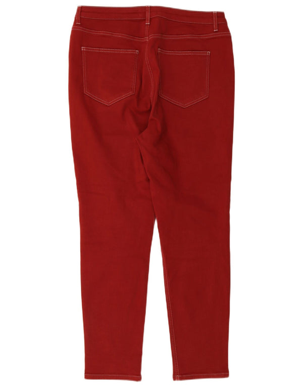 MINT VELVET Pantaloni skinny casual pentru femei UK 16 Large W34 L27 Bumbac roșu