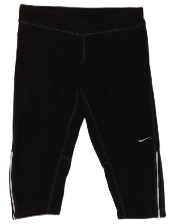Leggings capri Nike Dri Fit pentru femei UK 10 Poliester negru mic