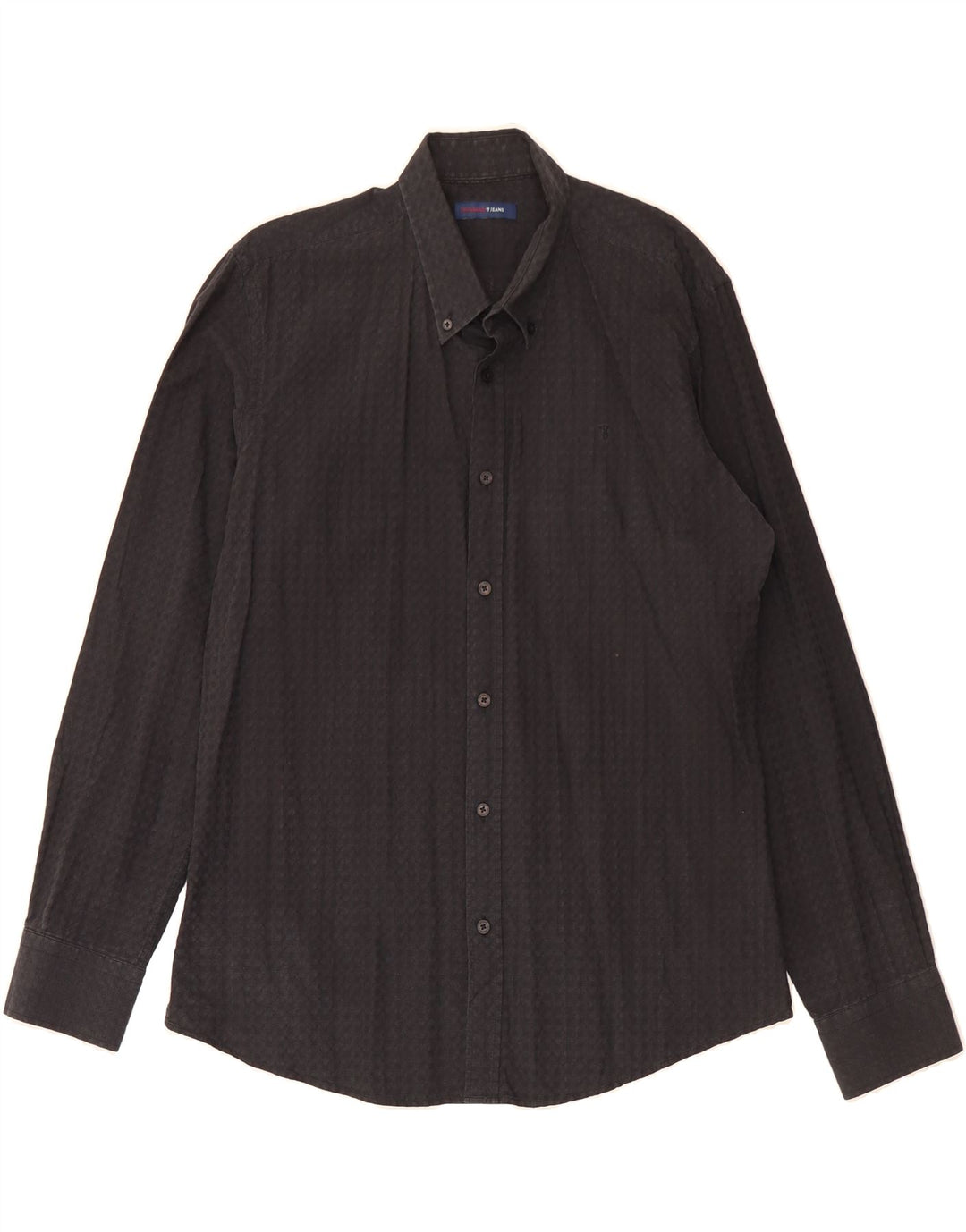 TRUSSARDI JEANS Mens Shirt XL Black Check Cotton Vintage Trussardi Jeans and Second-Hand Trussardi Jeans from Messina Hembry 