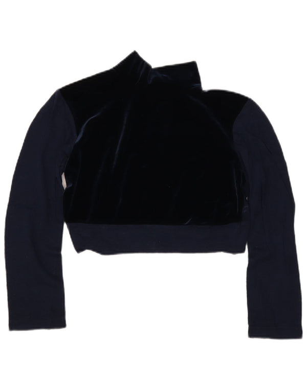 Bluză Vintage pentru femei See Through Top IT 44 Medium Bleumarin Lână