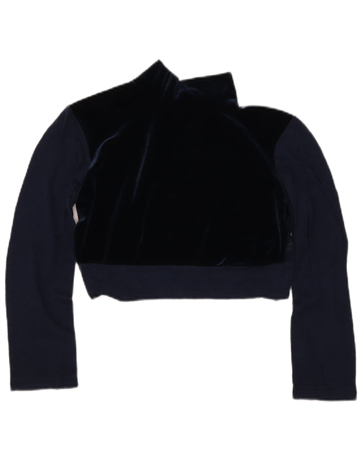 Bluză Vintage pentru femei See Through Top IT 44 Medium Bleumarin Lână