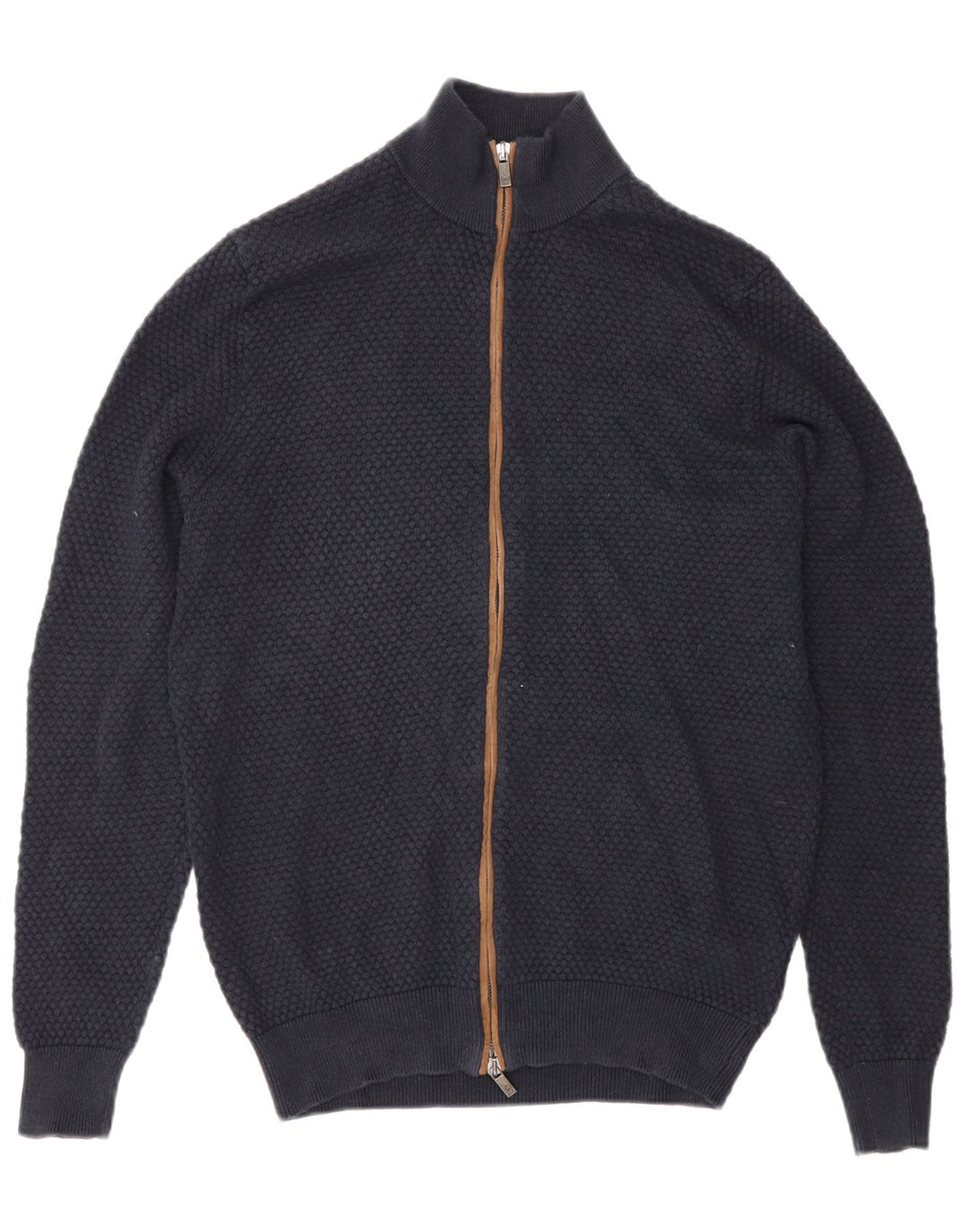 Pulover cardigan Massimo Dutti pentru bărbați, bumbac bleumarin mediu
