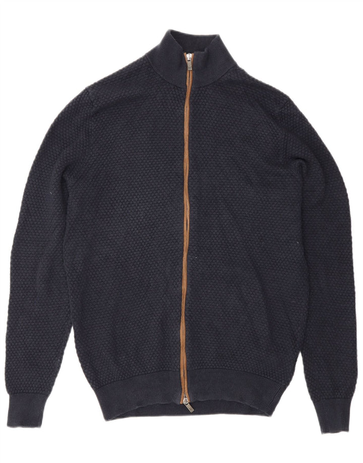 Pulover cardigan Massimo Dutti pentru bărbați, bumbac bleumarin mediu