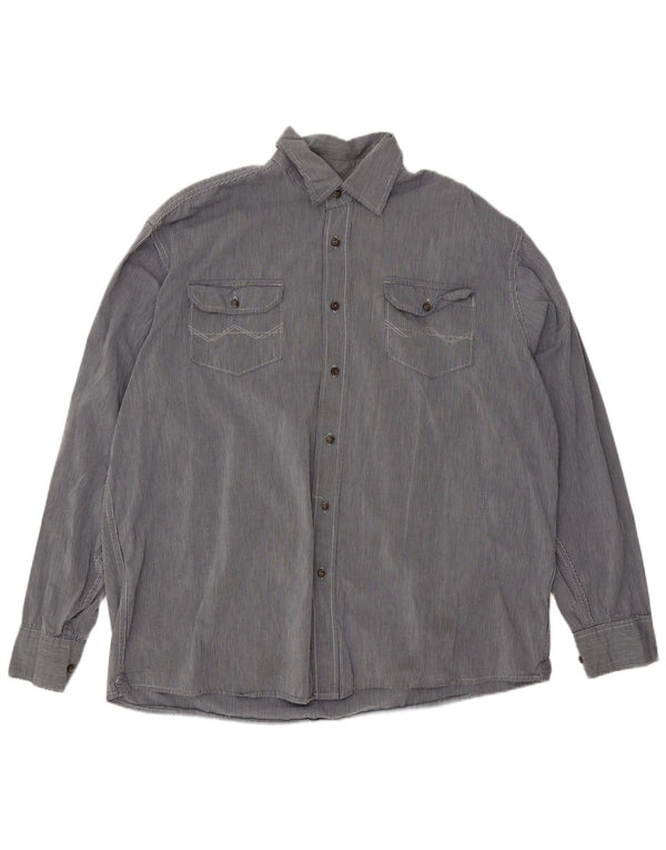 Cămașă pentru bărbați Wrangler XL, bumbac cu dungi, albastru