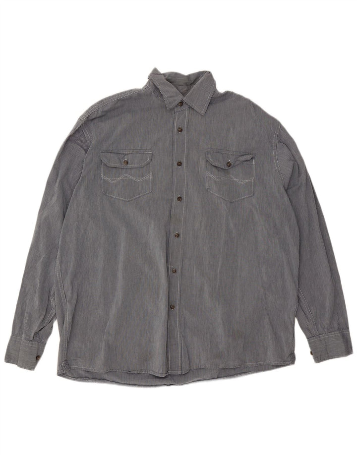 Cămașă pentru bărbați Wrangler XL, bumbac cu dungi, albastru