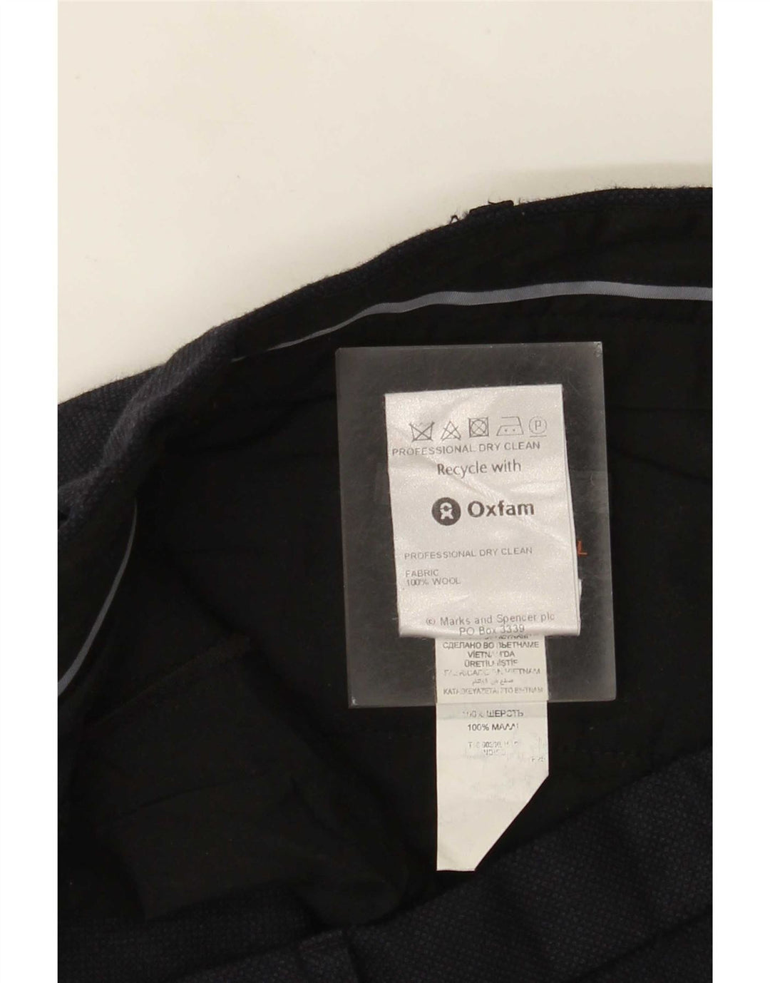 Marks & Spencer Pantaloni drepți pentru bărbați L40 L29 Lână bleumarin