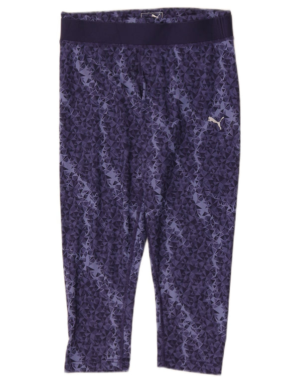 Leggings Capri Puma pentru femei UK 10, poliester geometric, albastru marin