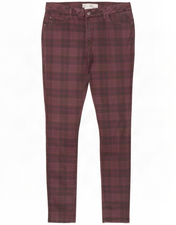Topshop Blugi skinny pentru femei Leigh W32 L30, bumbac cu carouri roz