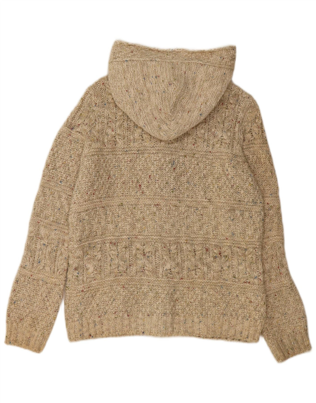 PER UNA Pulover cardigan cu glugă pentru femei UK 12 Medium Bej Bumbac cu pete
