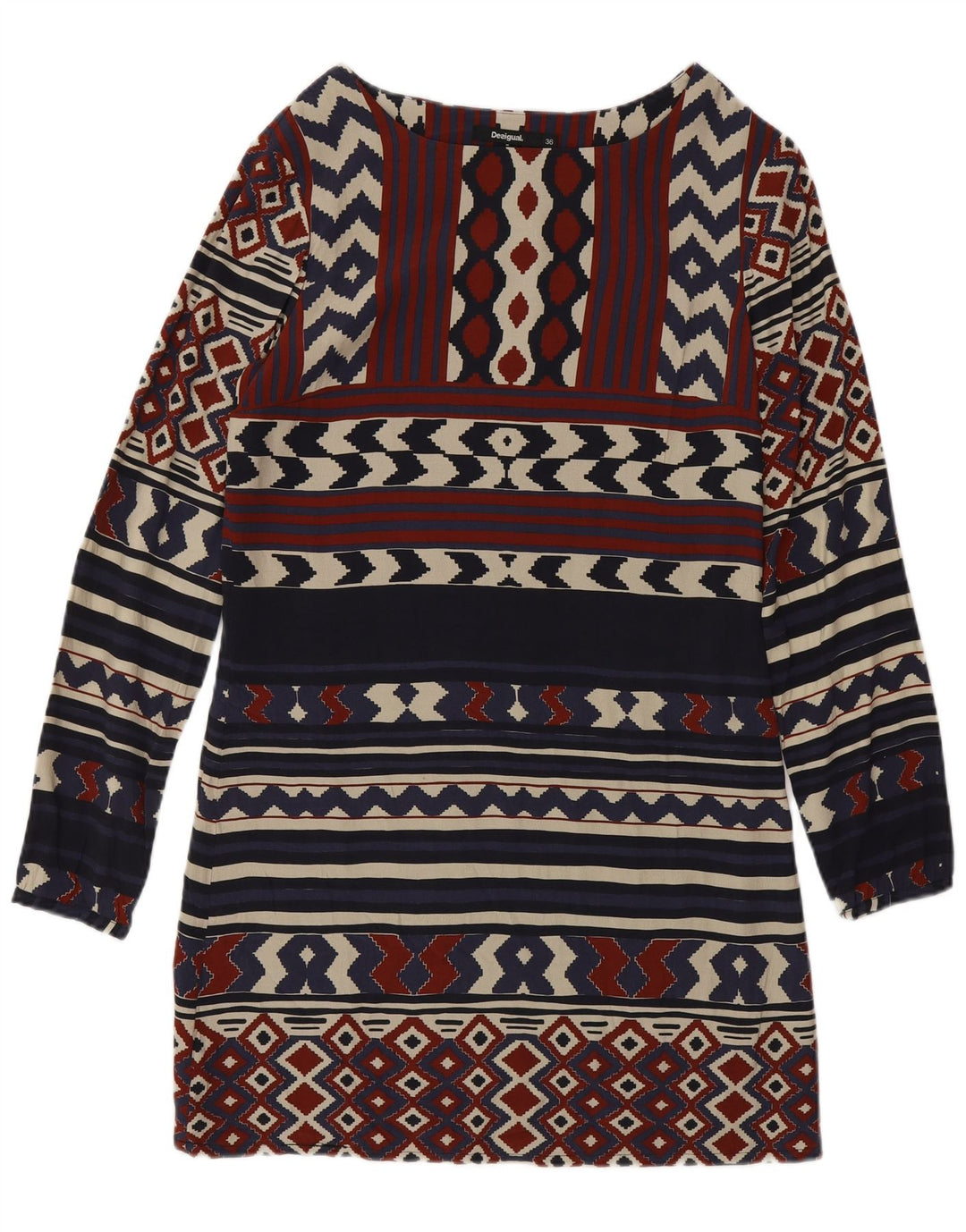 Rochie teacă cu mânecă lungă pentru femei Desigual EU 36 Mic Bleumarin Geometric