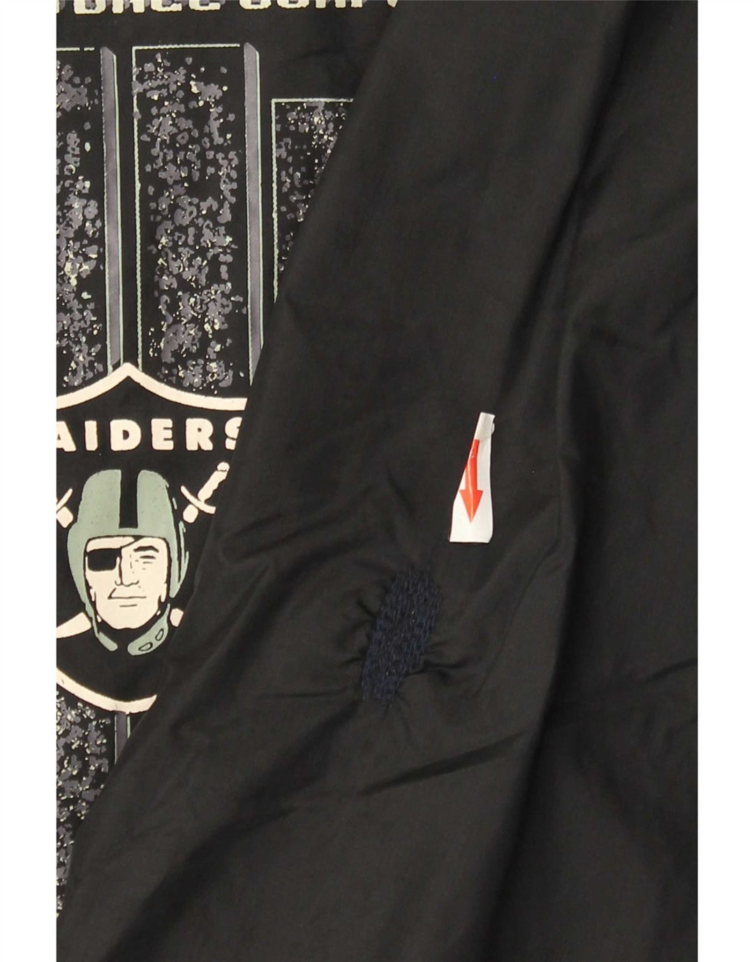 Jachetă de ploaie grafică NFL Raiders pentru bărbați UK 42 XL Nylon negru