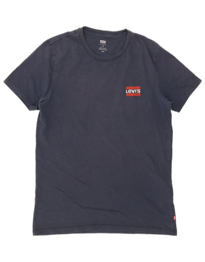 Tricou pentru bărbați Levi's Slim Fit Top mediu din bumbac bleumarin