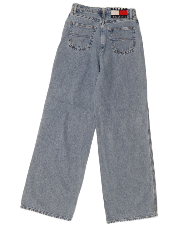 Blugi pentru femei Tommy Hilfiger, cu talie înaltă, cu picioare largi, L24 L30, bumbac albastru