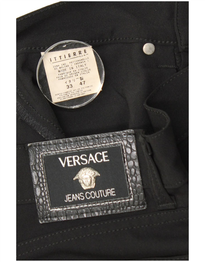 Pantaloni casual drepti pentru bărbați Versace W33 L31 Poliamidă neagră