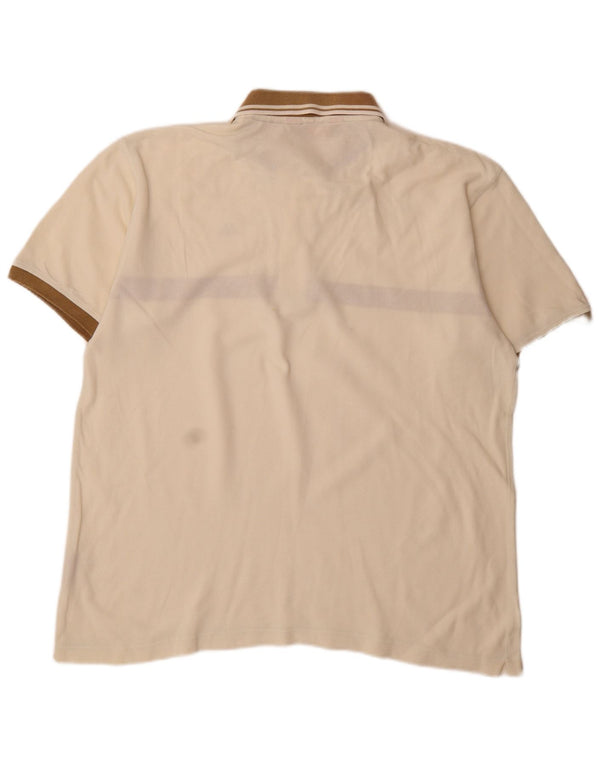 Tricou polo de rugby Kappa pentru bărbați 2XL, bumbac color bloc alb
